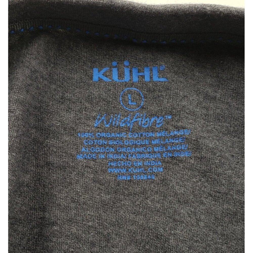 Kuhl Wildfibre Organic Cotton Tee Mens Large Gray Short Sleeve Crew Neck Shirt - Picture 8 of 11